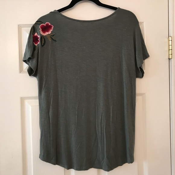 Army Green Embroidered Top - Picture 3 of 3
